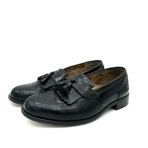 Bostonian Classic Black Wing Tip Tassel Loafer 8.5